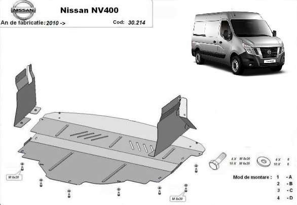 SCUT MOTOR METALIC NISSAN NV400 2010+ SCUT MOTOR METALIC NISSAN NV400 2010+
